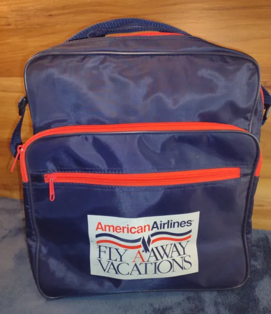 Vintage American Airlines AA Fly A Away Vacations Carry On Luggage Tote Duffle