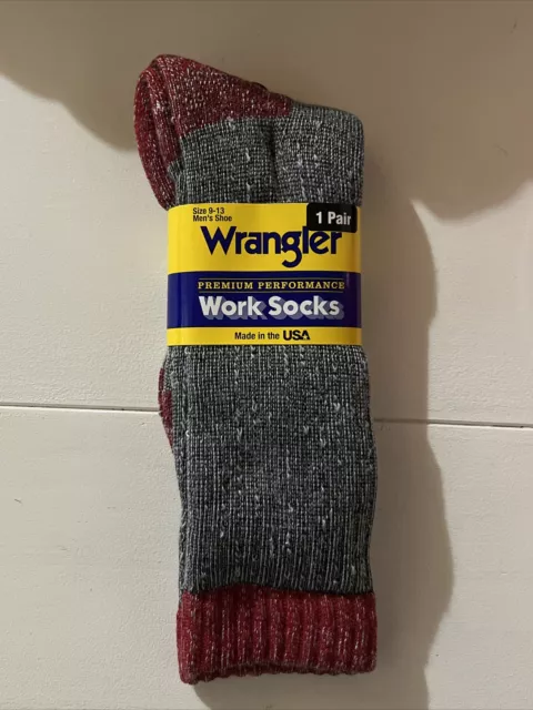 WRANGLER PREMIUM PERFORMANCE Work Socks 20% Merino Wool Size Large 9-13 ...