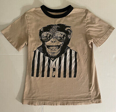 Circo Youth Boys Tan Chimpanzee Football Coach T-Shirt Kids Sz. M(8/10)
