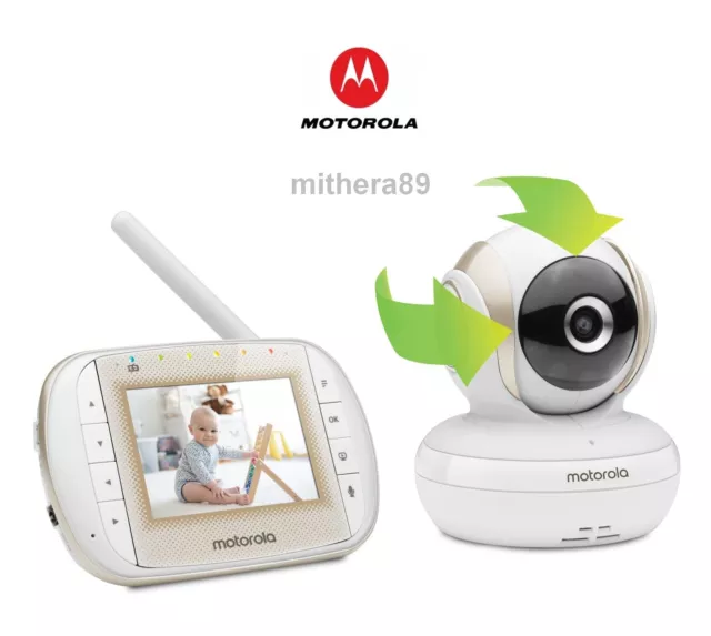 Motorola MBP30A VIDEO BABY MONITOR Digital 3" DISPLAY SCREEN Remote Pan Scan Cam