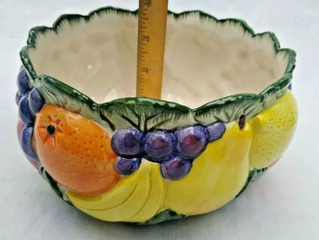 Vintage Fitz & Floyd Ceramic Glazed Fruit Bowl 1989 7" by 3 1/2"