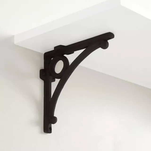 Cast Iron Shelf Bracket-6 1/4” X 6 1/2” - Black Powder Coat - Signature Hardware