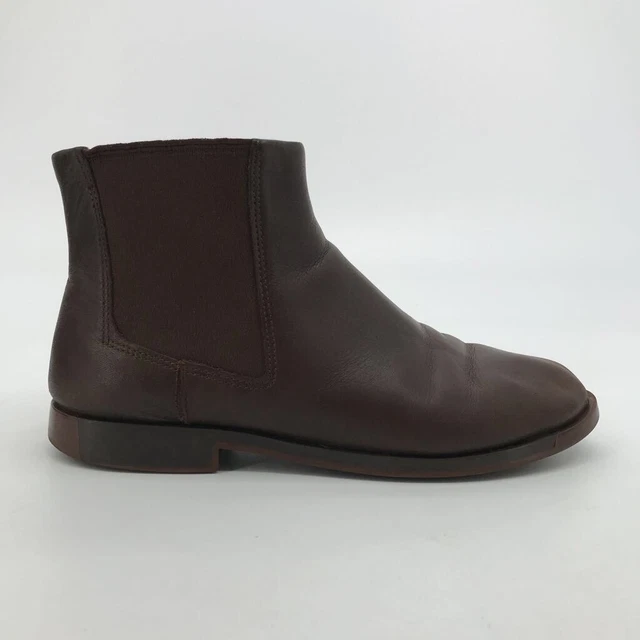 CAMPER WOMENS BOWIE Chelsea Boots Brown Leather Low Heel Pull On