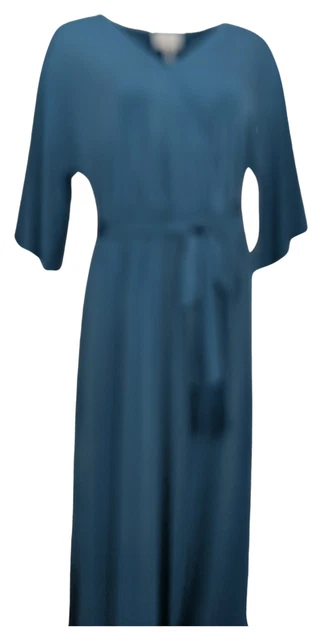 Haute Hippie Tribe Women's Dress Sz S Knit Maxi w/ Fringe Belt Blue A394298