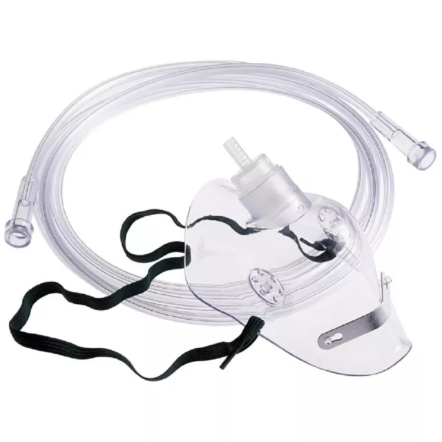 NHS Style Standard Oxygen (Breathing) Mask - Adult Size - 2m Tubing