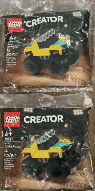 2X LEGO CREATOR 30594 Rock Monster Truck Mini Vehicle Polybag 54Pcs Party Favor