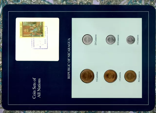 Coin Sets of All Nations Nicaragua UNC 1,5 Cordobas 5,10,25,50 Ctvs 1987