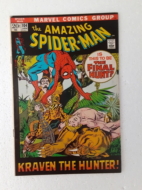 AMAZING SPIDER-MAN Comic Book Vol. 1, No. 104 (Marvel January 1971). VERY NICE!