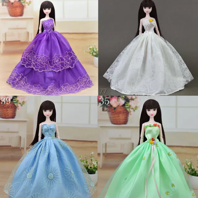 Princess Evening Wedding Dress Multiple Color Party for 11.5" Doll Clothes Set