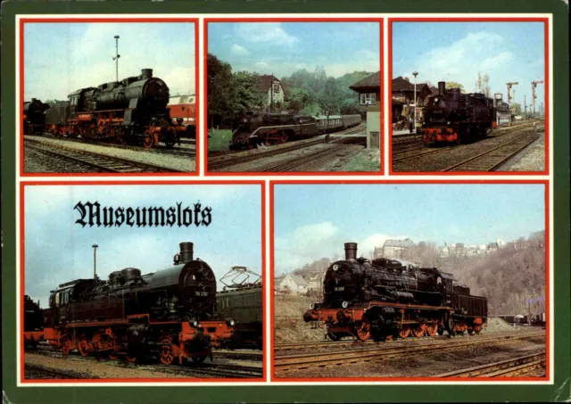 Eisenbahn Dampflokomotive DDR Mehrbild-AK mit Museumsloks 5 Echtfoto Ansichten
