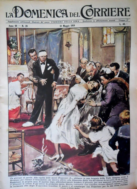 Walter Molino covers (Front and back). ***La Domenica Del Corriere*** 20 July 1958. Click to enlarge please