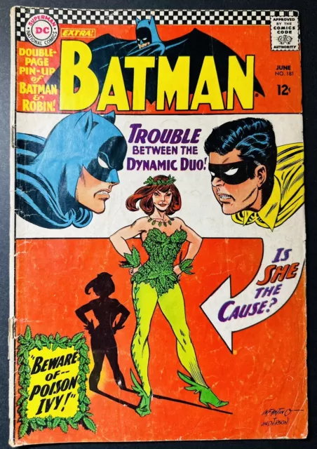 Batman #181  Dc Comics 1966 1St Appearance Of Poison Ivy - Key Issue!!!!