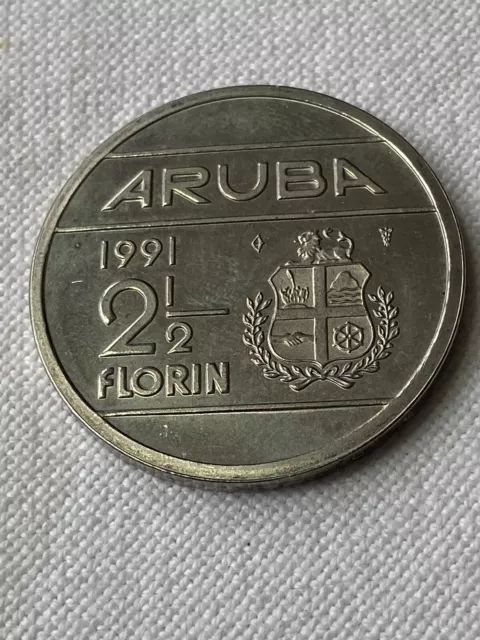 Münze Amerika Aruba 2 1/2 Florin 1991 N ST Nr.6