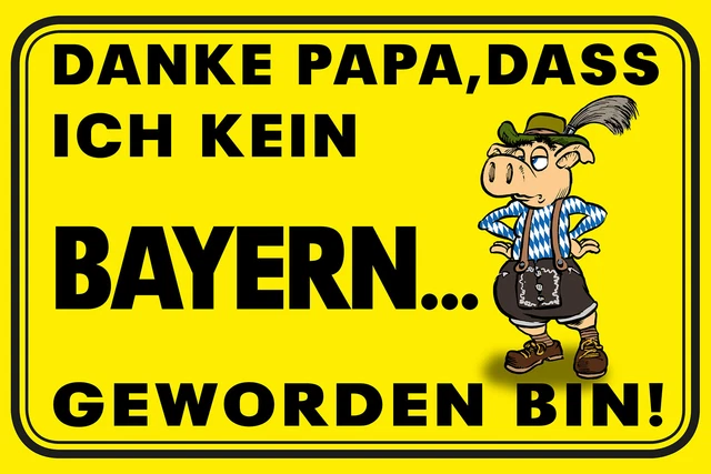 Danke Papa Dass Ich Kein Fohlen Bin BLECHSCHILD, 20 X 30 cm, Danke Papa, kein Bayern S... geworden, FUN