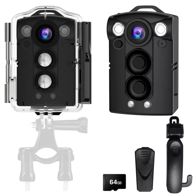 BOBLOV D2 Body Camera WiFi Camera, Waterproof Camera Night Vision 1080P Recorder