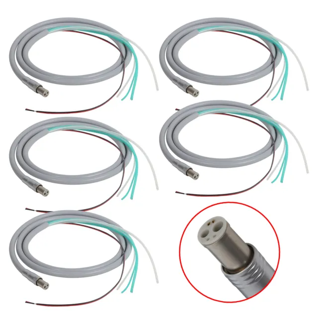 5X Cable Hose Tube Connector 6 Hole Silicone For Dental Fiber Optic Handpiece