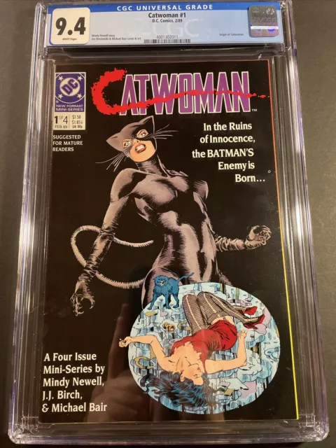 Catwoman 1989 #1 CGC 9.4 graded Dc Comics White Pages