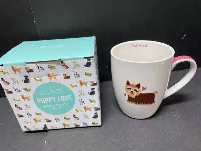Pottery Barn Teen Puppy Dog Love Terrier Yorkie Coffee MUG VALENTINE Gift NEW