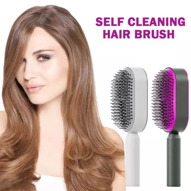 Women Fashion 3D Hair Growth Comb Hairbrush Self-Cleaning Hair Brush Self Cleani