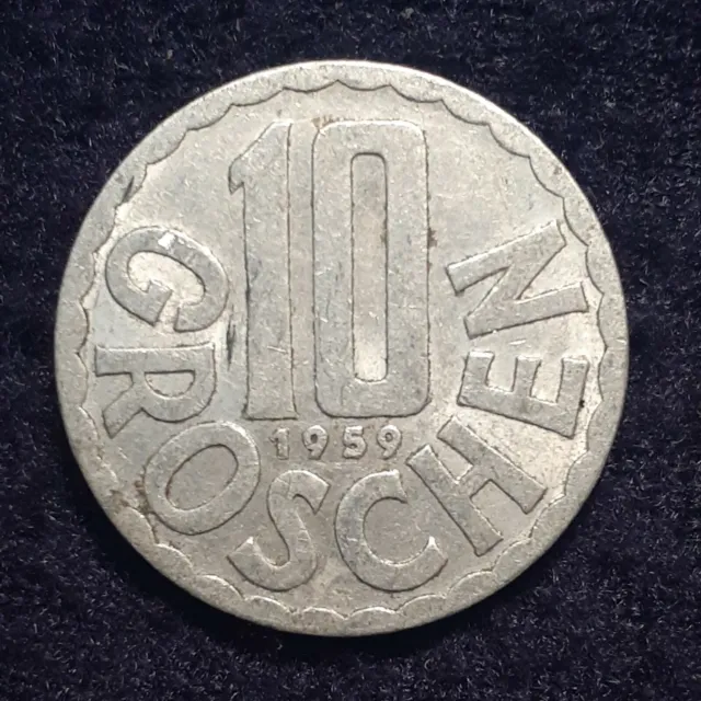 1959 Austria 10 Groschen Coat of Arms 19.8mm coin