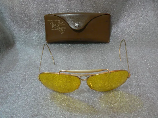 Vintage Ray-Ban B & L 12k GF Kalichrome Shooter/Aviator Sunglasses w/Case