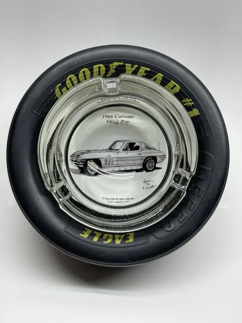 GOODYEAR EAGLE  Rubber Tire Trinket Ashtray 1966 Corvette Stingray Signed