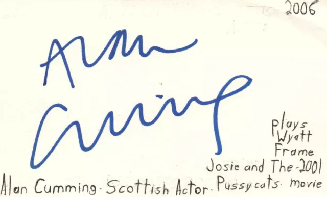 Alan Cumming Scottish Actor Josie & The Pussycats Autographed Signed Index Card