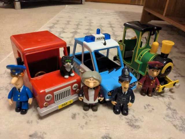 Postman Pat Vehicle & Figures Toy Bundle - Post Van, Police Car & Train