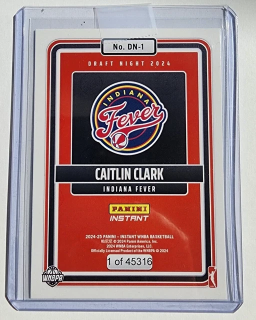202425 CAITLIN CLARK Panini Instant DN1 RC Rookie Card WNBA Draft 24