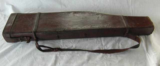 Ancien étui à Fusil De Chasse En Cuir, Jambon, Patine Vintage, Sans Marque