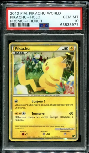 Psa 10 Gem Mint Pikachu World Promo Holo Pokemon 2010 French