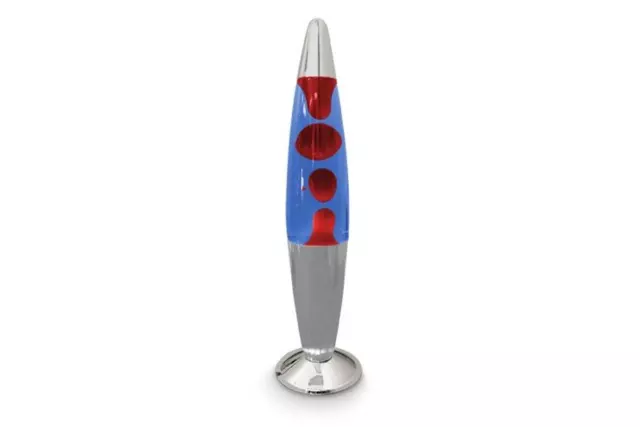 Landmark - Liquid Lava Lamp 42cm Blue Water Red Wax Chrome Base from Tates To...