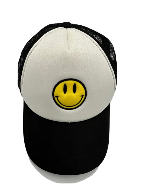 Have a nice day yellow :-) Smiley hat Black & White Adjustable