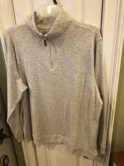 New With Tags Men’s Size 2XL (50-52) Qtr Zip Pullover Grey Htr Brand George