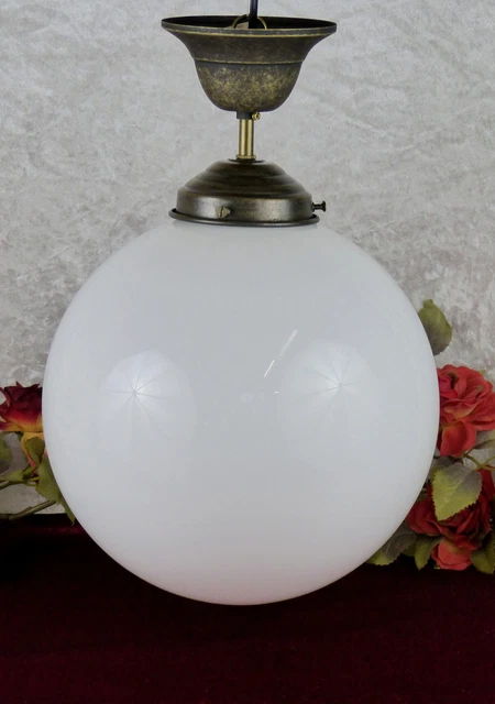 Jugendstil Deckenlampe Leuchte Hängelampe Kugel Glas Messing Lampe Antik Edel