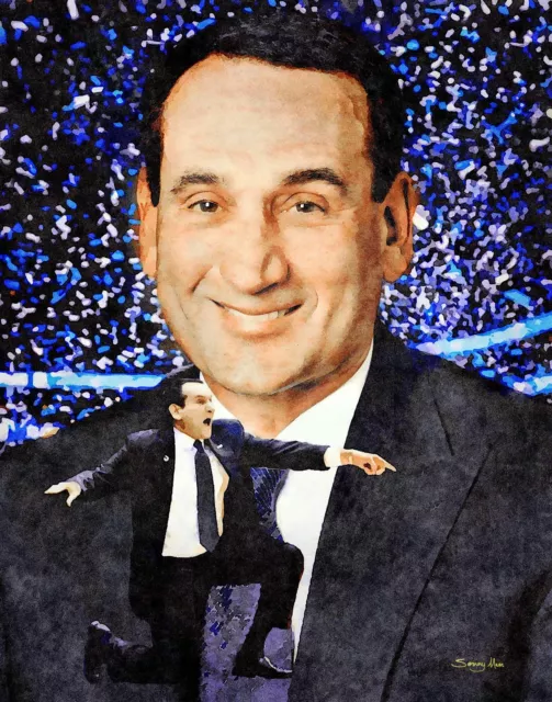 Mike Krzyzewski Coach K Duke Blue Devils Basketball Head Coach Art Print 2WC2