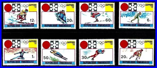 Ruanda 1972 Sapporo Olympics Sc #436-43 MNH Skiing, Skating, Hockey (3ALL)