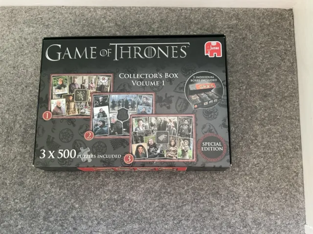 Games Of Thrones Collectors Box Of Jigsaw Puzzles - 3 X 500 Pieces