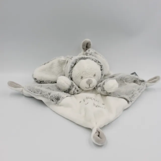 Doudou plat ours déguisé en lapin blanc gris Happy Baby ORCHESTRA PREMAMAN - 259