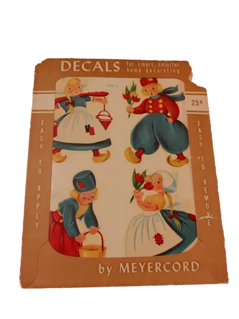 Vintage Meyercord Decals Dutch Couple Boy & Girl 1940s Kitchen