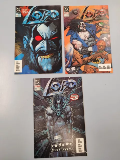 Lobo 1-3 (1 2 3) DC Comics, 1990 - Simon Bisley, Keith Giffen, Alan Grant VF/NM