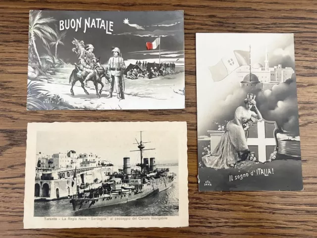 Lotto 3 Cartoline Propaganda Militare Guerra Di Libia Viaggiate 1911/1912