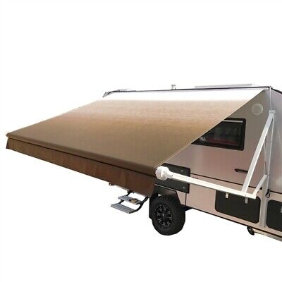 Brown RV Awning Fabric 12 Feet Width Camper Awning Replacement Shade Sunshade