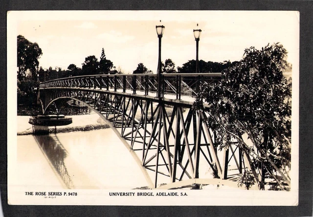 C4114 Australia SA Adelaide University Bridge #9478 vintage Rose Series postcard