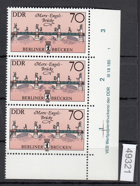 DDR 1985, Mich.-Nr.: 2975  ** DV  FN 1   Eckrand