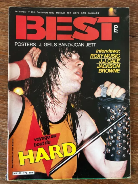 Revue BEST Nr 170 (Sept. 1982) B. Dickinson + Poster J. GEILS BAND / JOAN JETT