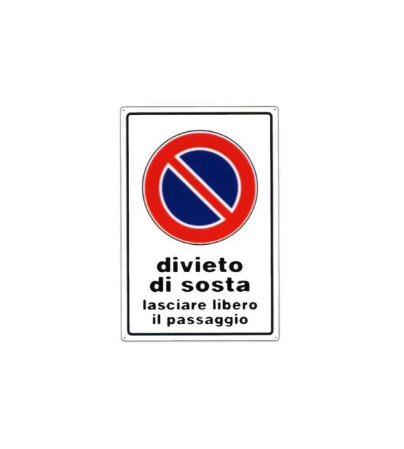Novap Cartello Divieto Di Sosta | Posto Riservato | Diametro 300 Mm | Polistirene Antiurto