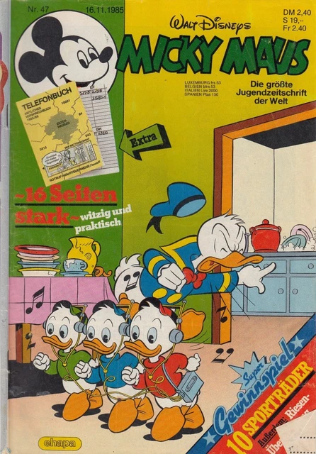 ehapa - Walt Disneys Micky Maus Heft Nr. 47 - 16.11.1985 - OHNE Extrabeilage