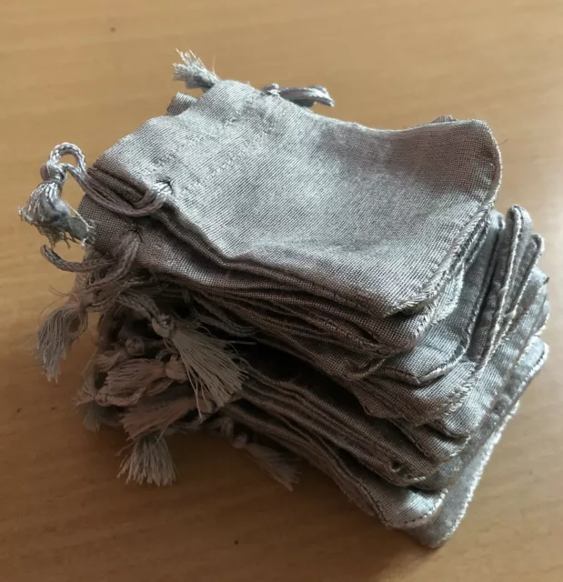 Bolsa de joyería de seda cruda de 25 piezas, bolsa con cordón de borlas,...