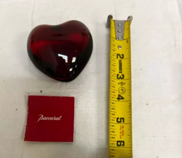 beautiful Baccarat red heart crystal paperweight